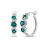 Thumbnail Image 1 of Memories Moments Magic Lab-Created Emerald & Diamond Twist Hoop Earrings 1/6 ct tw Sterling Silver