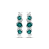 Thumbnail Image 2 of Memories Moments Magic Lab-Created Emerald & Diamond Twist Hoop Earrings 1/6 ct tw Sterling Silver