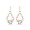 Thumbnail Image 2 of Milestones Diamond Teardrop Dangle Earrings 1/2 ct tw 10K Yellow Gold