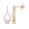 Thumbnail Image 3 of Milestones Diamond Teardrop Dangle Earrings 1/2 ct tw 10K Yellow Gold