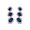 Thumbnail Image 2 of Memories Moments Magic Oval-Cut Blue Lab-Created Sapphire & Diamond Three-Stone Earrings 1/4 ct tw Sterling Silver