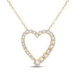 Lab-Grown Diamonds by KAY Graduated Heart Necklace 1/2 ct tw 14K Yellow Gold 18&quot;