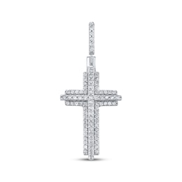 Lab-Grown Diamond Cross Charm 1/3 ct tw 10K White Gold