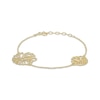 Thumbnail Image 2 of Flower Outline Station Bracelet 18K Yellow Gold-Plated Sterling Silver 7.5&quot;