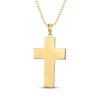 Thumbnail Image 3 of Men's Herringbone Textured Cross Necklace 18K Yellow Gold-Plated Sterling Silver 22&quot;