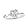 Thumbnail Image 1 of Multi-Diamond Heart-Shaped Halo Promise Ring 1/8 ct tw Sterling Silver