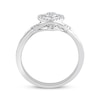 Thumbnail Image 3 of Multi-Diamond Heart-Shaped Halo Promise Ring 1/8 ct tw Sterling Silver