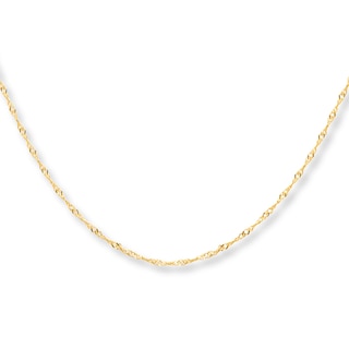  JEWELHEART 10K Real Gold Singapore Necklace - 2.45mm Diamond  Cut Twisted Chain Necklace - Dainty Gold Chain For Women Girls 16:  Clothing, Shoes & Jewelry