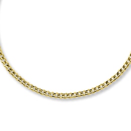 Solid Curb Link Chain Necklace 10K Yellow Gold 22&quot;