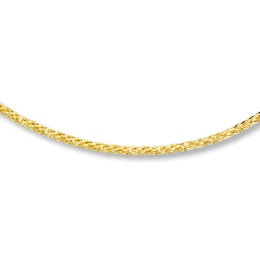 Hollow Wheat Chain Necklace 10K Yellow Gold 22&quot;