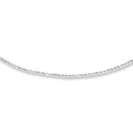 Rope Chain Necklace Solid 14K White Gold 20&quot;