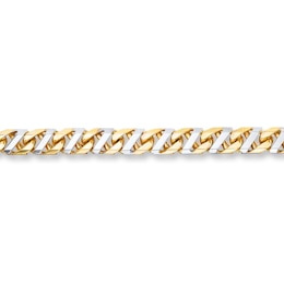 Solid Mariner Link Chain Necklace 10K Two-Tone Gold