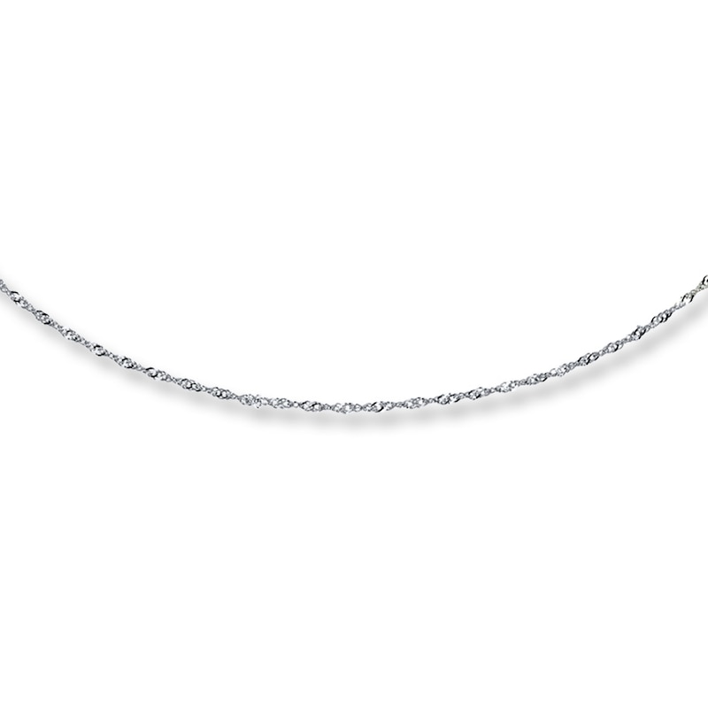 Main Image 1 of Solid Singapore Chain 10K White Gold 20&quot;