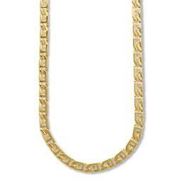 Solid Link Chain Necklace 14K Yellow Gold 24&quot;