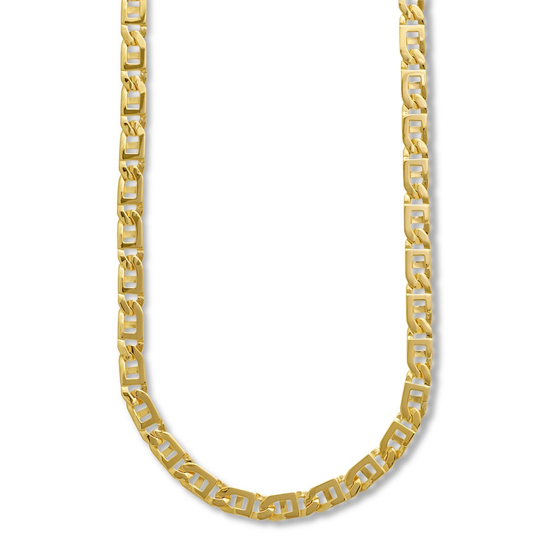 Main Image 1 of Solid Link Chain Necklace 14K Yellow Gold 24&quot;