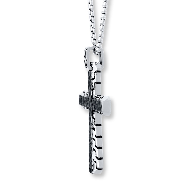 Main Image 2 of Men's Cross Necklace Stainless Steel