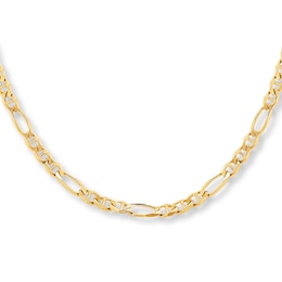 Solid Figarucci Chain Necklace 10K Yellow Gold 20&quot;