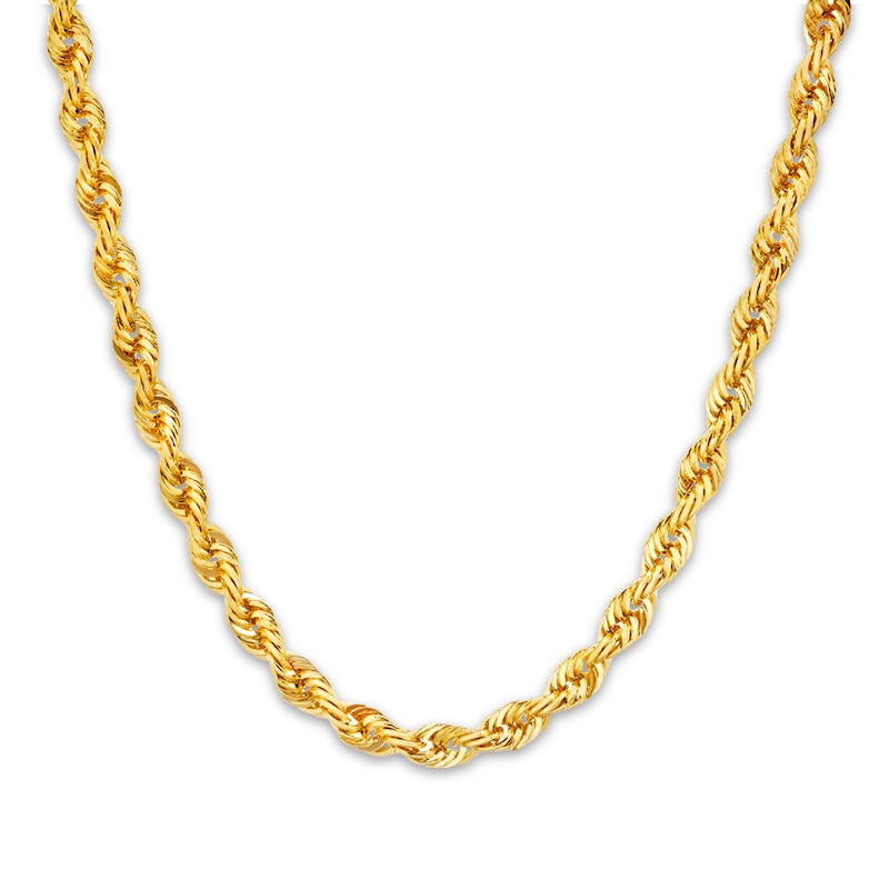 Solid Rope Necklace 14K Yellow Gold 22