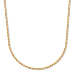Semi-Solid Rope Chain Necklace 14K Yellow Gold 20&quot;