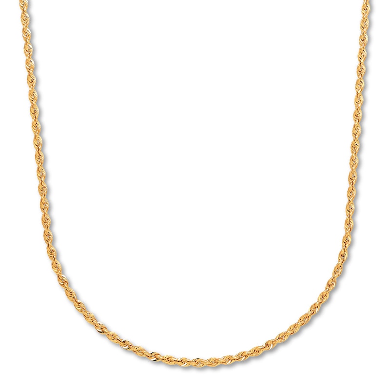 Main Image 1 of Semi-Solid Rope Chain Necklace 14K Yellow Gold