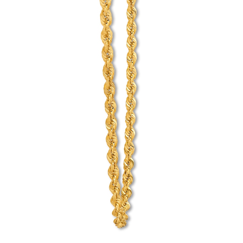 Main Image 2 of Semi-Solid Rope Chain Necklace 14K Yellow Gold 26&quot;