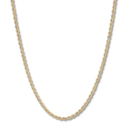 24&quot; Semi-Solid Rope Chain Necklace 14K Yellow Gold Appx. 3mm