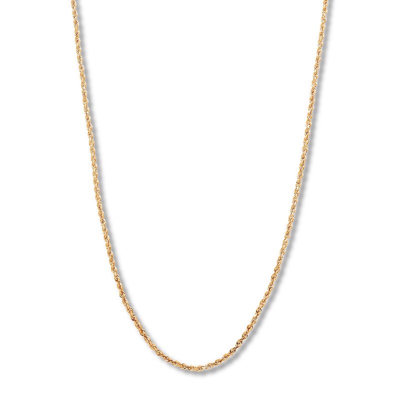 Main Image 1 of 18&quot; Semi-Solid Rope Chain Necklace 14K Yellow Gold Appx. 2mm