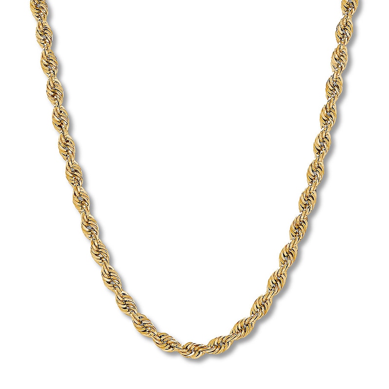 Main Image 1 of 24&quot; Semi-Solid Rope Chain Necklace 14K Yellow Gold Appx. 5.5mm