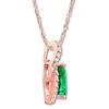 Thumbnail Image 2 of Lab-Created Emerald/Lab-Created Sapphire Necklace 10K Rose Gold