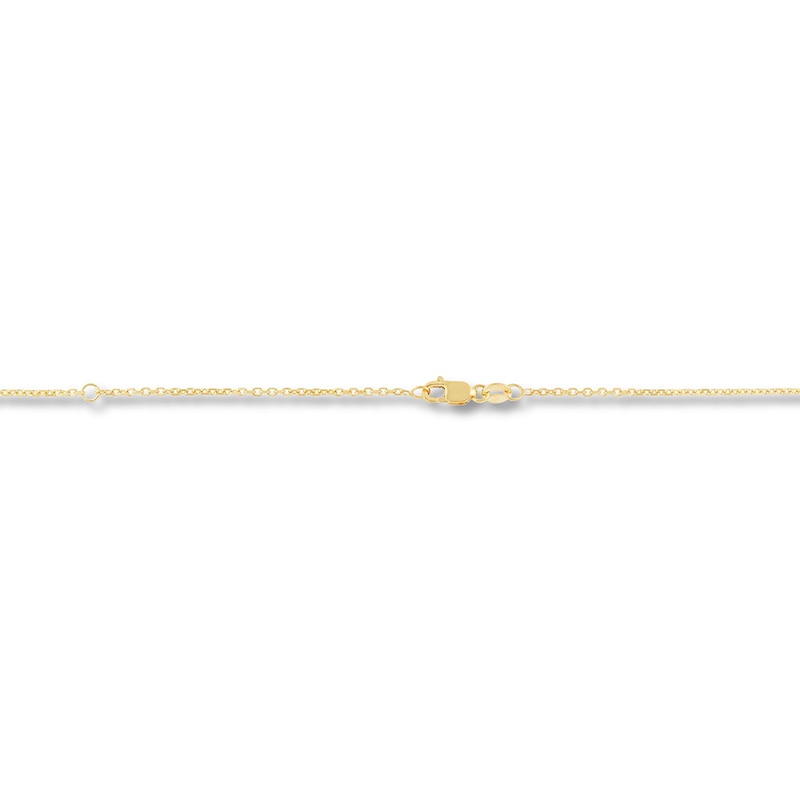 14K Yellow Gold Dashing Diamond 7-Stone Cable Chain Necklace