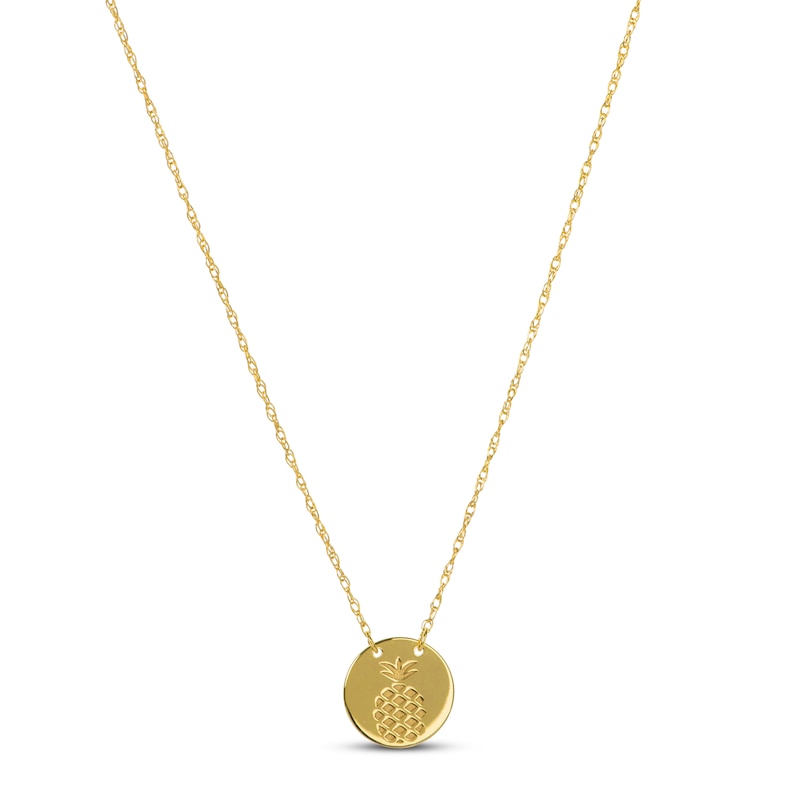 Main Image 1 of Pineapple Necklace 14K Yellow Gold 18&quot;