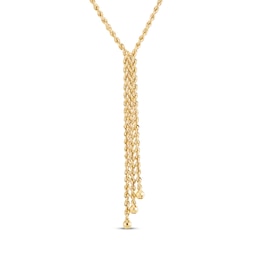 Double Rope Drop Necklace 10K Yellow Gold 17&quot;