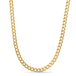 Solid Curb Chain Necklace 10K Yellow Gold 22&quot;