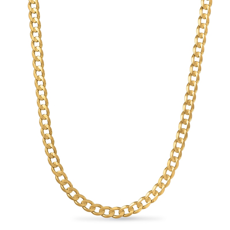 Solid Curb Chain Necklace 10K Yellow Gold 22"