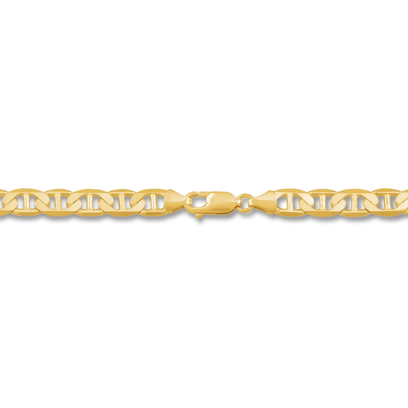 Solid Mariner Link Chain Necklace 10K Yellow Gold 22"