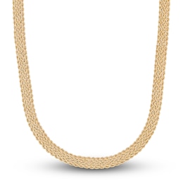 Five Row Rope Necklace Hollow 10K Yellow Gold 18&quot;