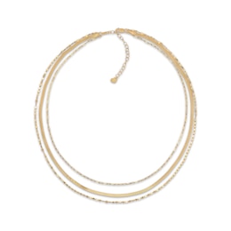 Solid Multi-Layer Necklace 10K Yellow Gold 17&quot;