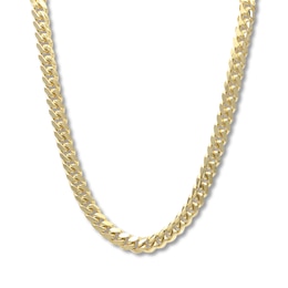 Cuban Chain Necklace Solid 14K Yellow Gold 24&quot;