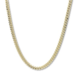 Curb Chain Necklace Solid 14K Yellow Gold 22&quot;