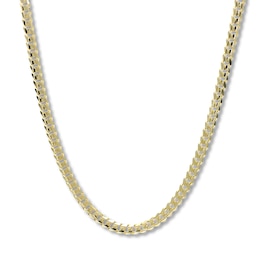 Curb Chain Necklace Solid 14K Yellow Gold 24&quot;