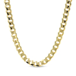 Curb Chain Necklace Solid 10K Yellow Gold 22&quot;