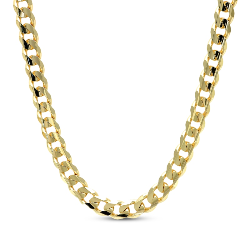 Curb Chain Necklace Solid 10K Yellow Gold 22"