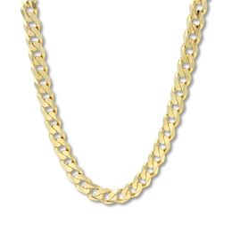 Curb Chain Necklace Solid 14K Yellow Gold 24&quot;