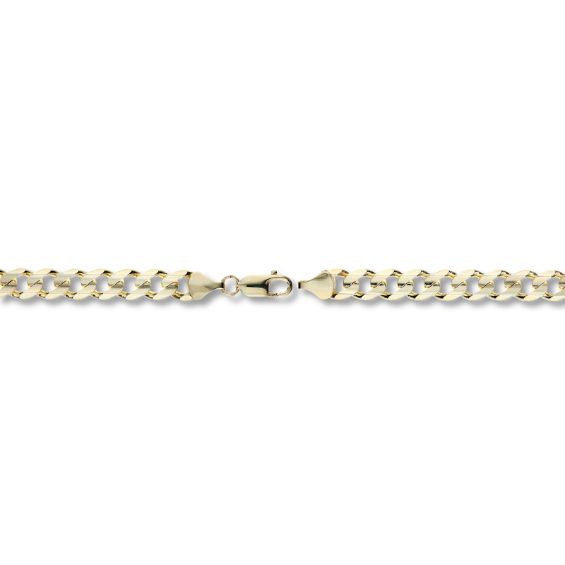 Curb Chain Necklace Solid 14K Yellow Gold 24"