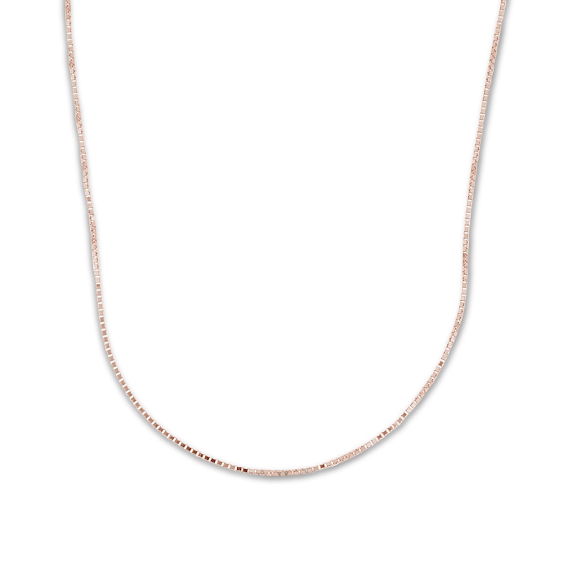 Main Image 1 of Solid Box Chain Necklace 14K Rose Gold 20&quot;