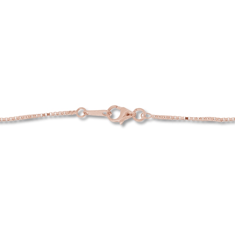 Main Image 3 of Solid Box Chain Necklace 14K Rose Gold 20&quot;