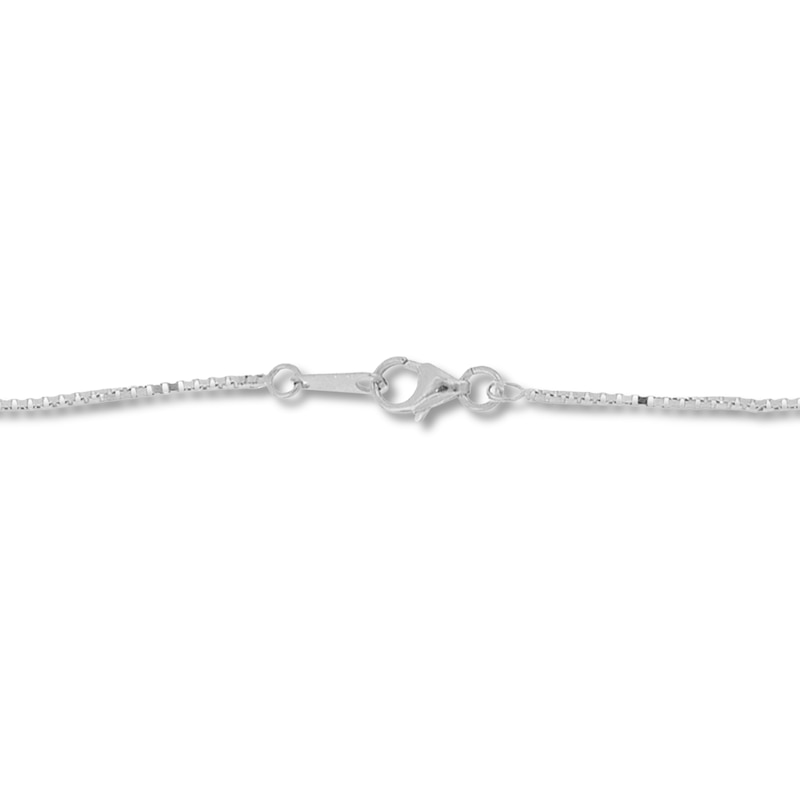 Main Image 3 of Solid Box Chain Necklace 14K White Gold 20&quot;