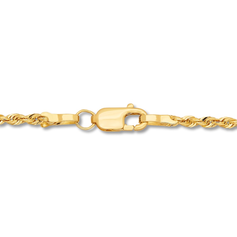 Main Image 2 of Semi-Solid Glitter Rope Chain Necklace 14K Yellow Gold 16&quot;