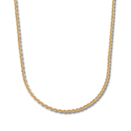 Semi-Solid Glitter Rope Chain Necklace 14K Yellow Gold 20&quot;