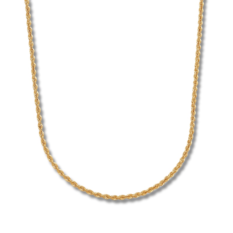 Main Image 1 of Semi-Solid Glitter Rope Chain Necklace 14K Yellow Gold 20&quot;